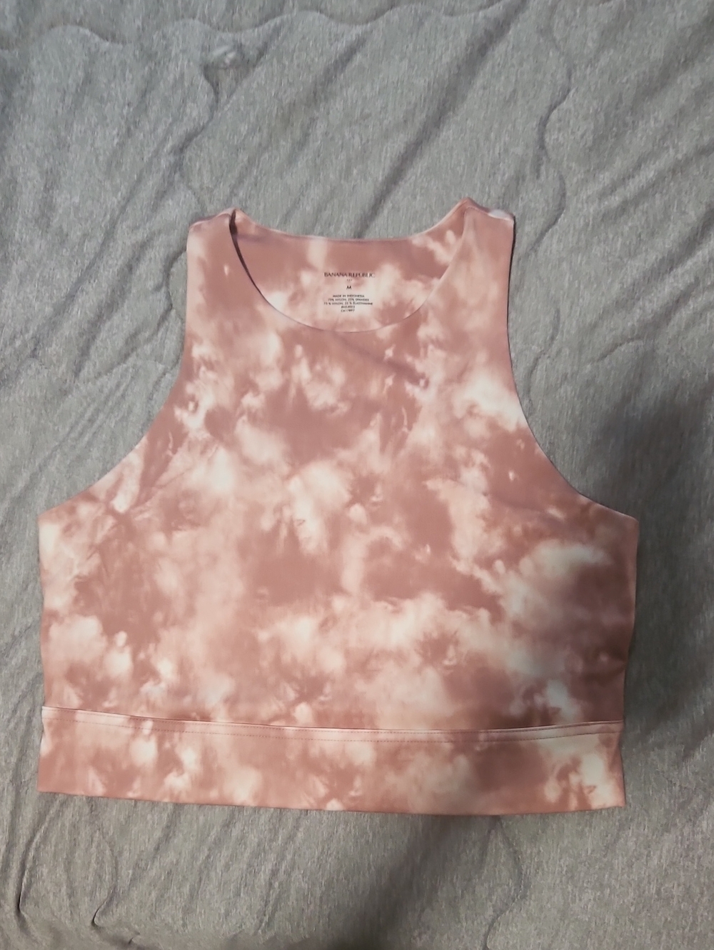 Banana Republic Pink Tie-Dye Cropped Workout Top